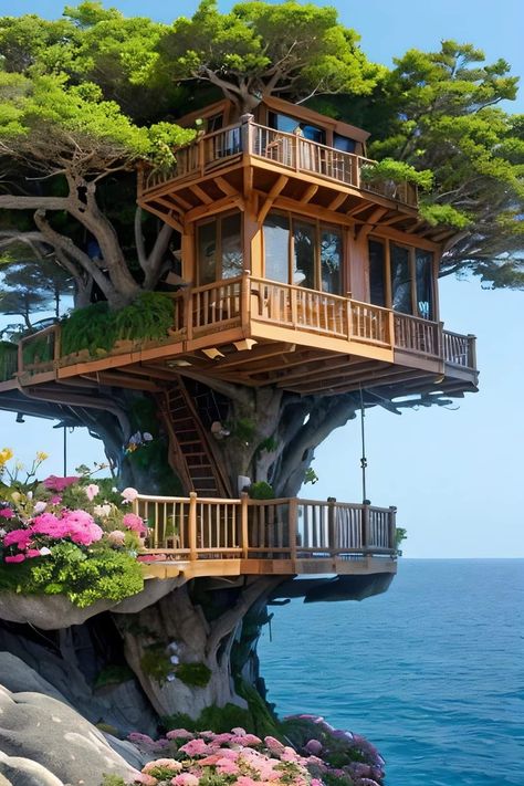 Luxury Tree Houses, Beautiful Tree Houses, Treehouse Masters, Crazy Houses, Tree House Plans, Fairytale House, Cool Tree Houses, Tree House Designs, Unusual Homes