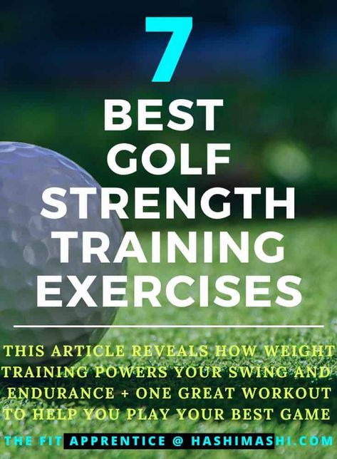 Golf Strength Training Exercises - It’s easy to underestimate the strength demands of golf.

After all, golf clubs and balls are very light.

However, the large range of motion involved in a golf swing and the speed of movement means that golf is really an explosive power sport.

This article reveals how weight training helps power your swing, endurance & best game + workout to use. golf strength training exercises | strength training for golf | golf strength training program Golf Strength Training, Strength Training Exercises, Golf Techniques, Golf Inspiration, Best Golf Clubs, Strength Training Program, Golf Drills, Training Exercises, Golf Exercises