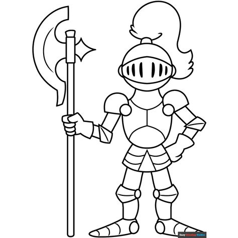 Free Cartoon Knight Coloring Page for Kids Knight Coloring Pages, Cartoon Knight, Knight Drawing, Easy Drawing Guides, Free Printable Coloring Sheets, Drawing Guides, Easy Drawing Tutorial, Kids Print, Printable Coloring Sheets