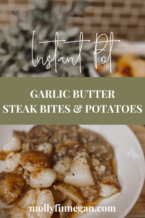 Steak Bites Potatoes, Butter Steak Bites And Potatoes, Steak Bites And Potatoes, Garlic Butter Steak Bites, Butter Steak Bites, Cooked Potatoes, Steak And Potatoes, Steak Bites Recipe, Garlic Beef