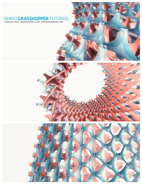 Created by Woo Jae Sung, July 10, 2009 Rhino Tutorial, Grasshopper 3d, Rhino Grasshopper, Grasshopper Rhino, Digital Media Design, Concept Models Architecture, Cmf Design, Parametric Architecture, Generative Design