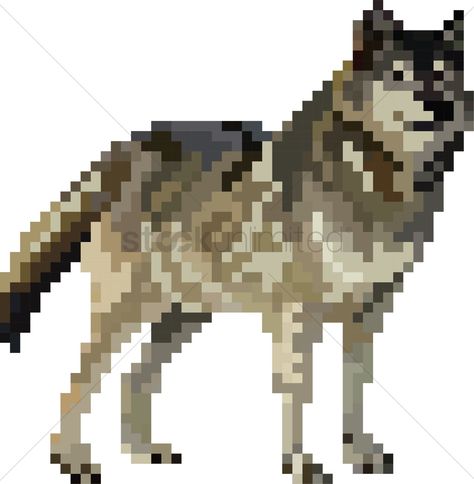 Wolve Pixel Art Wolf Pixel Art, Wolf Vector, Moose Pictures, Pixel Art Landscape, Wolf Illustration, Graph Paper Drawings, Pixel Art Templates, Minecraft Pixel Art, Pixel Art Pattern