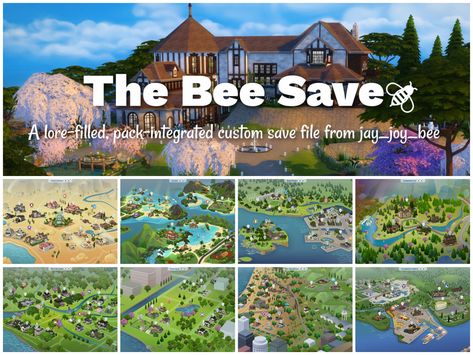 jay_joy_bee is creating the Bee Save, a customized save file for the Sims 4. | Patreon Sims 4 World Rebuild Ideas, Sims 4 World Save File, Sims 4 Cc Worlds Patreon, Sims 4 Save File 2023, Sims 4 Cc Save Files, Sims 4 World Rebuild, Sims4 Save File, Sims Save File, Ts4 Save File