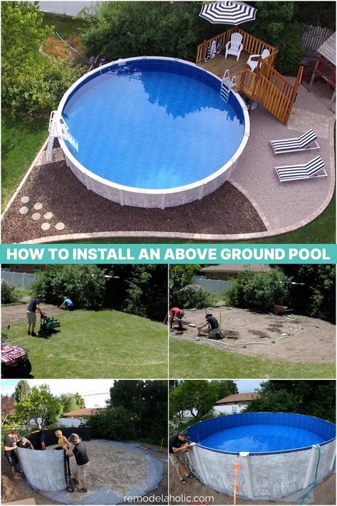 Are you looking to add some cool pool fun to your backyard this summer? See how we DIYed our above ground pool installation. We're showing you the process and what we learned along the way. We have wanted a new pool for a while now and wanted to test having an above ground pool before we committed to a permanent in-ground pool. Above Ground Pool Cost, Doughboy Pool, Diy Above Ground Pool, Metal Pool, Round Above Ground Pool, Solar Pool Cover, Winter Pool Covers, Outdoor Pool Area, Pool Kits