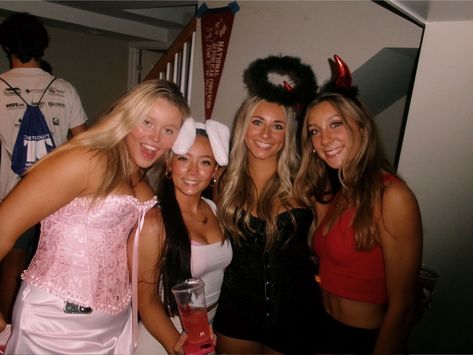 #princesscostume #bunnycostume #devilcostume #halloween #halloweekend #costume Hollowen Costume, Halloween Party Photo, Halloween Duos, Girls Halloween Outfits, Hot Halloween Outfits, Devil Costume, Spooky Szn, Bunny Costume, Halloween Costume Outfits