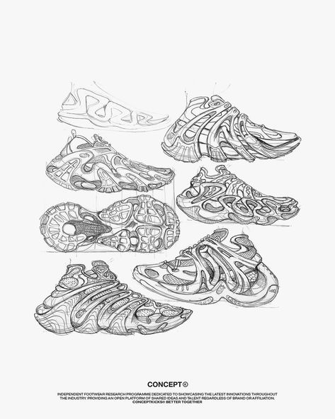 Footwear Design Portfolio, Sneaker Concept, Footwear Sketches, Fashion Blog Names, Concept Sneakers, Shoes Editorial, Sneakers Sketch, Drukarka 3d, Foams Shoes