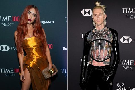 Megan Fox Tells Machine Gun Kelly to 'Get Me Pregnant' as She Calls Him 'Devastatingly Handsome' Megan Fox Pregnant, Get Me Pregnant, Megan Fox And Mgk, Transformers Actress, First Family Photos, Megan Denise Fox, Burgundy Hat, Brian Austin Green, Corset Bodysuit