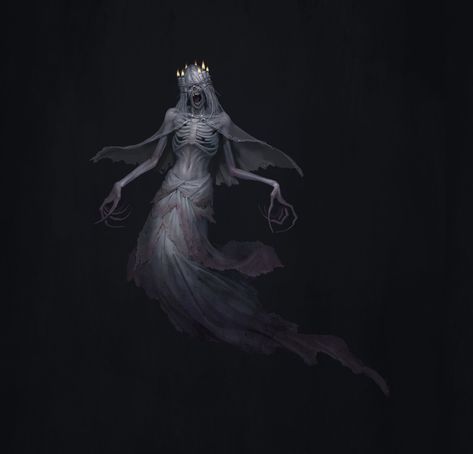 "Banshee" by Hwan (煥) Banshee Fantasy Art, Banshee Character Design, Banshee Mythology, Banshee Tattoo, Ice Fortress, Liam Tattoo, Fantasy Undead, Witch Tumblr, Demon Witch