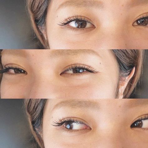 Natural Lash Extensions Monolid, Korean Eyelash Extensions Styles, Lash Extensions Natural Asian, Korean Lashes Extensions, Eyelash Extension Asian Eyes, Natural Asian Eyelash Extensions, Eyelash Extensions Monolid Eyes, Lash Extension Asian Eyes, Asian Eyelash Extensions Styles