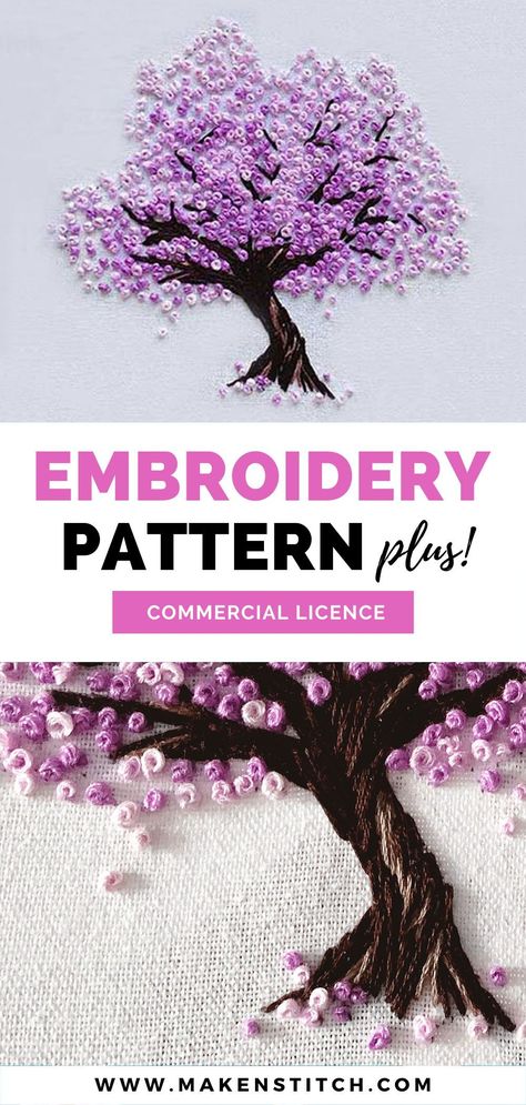 Become the master of French Knots with this stunning embroidery pattern! Perfect addition to your art wall. French Knot Embroidery Art, French Knot Embroidery Tree, French Knot Motifs, Embroidery French Knot Ideas, Embroidery Designs French Knot, French Embroidery Designs, French Knot Embroidery Designs Ideas Free Pattern, French Knot Embroidery Motifs, French Notes Embroidery