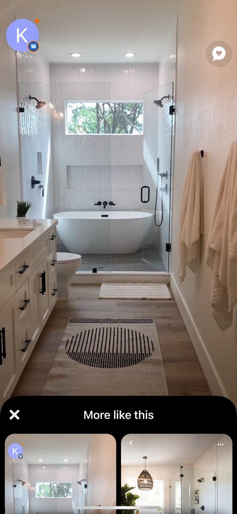 Bathroom Long And Narrow, Bathroom Remodel Long Narrow, Long Bathroom Design Ideas, Long And Narrow Bathroom Ideas, Bathroom Ideas Long Narrow, Bathroom Long Narrow, Long Narrow Master Bath Layout, Small Long Bathroom, Long Bathrooms