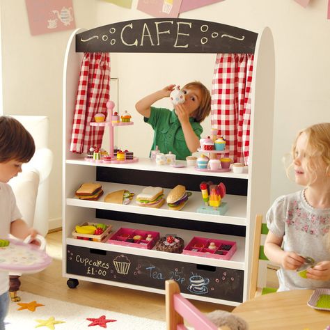 Play Cafe GLTC £130 Wooden Play Shop, Role Play Shop, Role Play Areas, Diy Kids Furniture, Kids Cafe, Ideal Toys, Play Shop, Cash Register, Kids Play Area