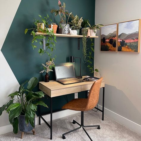 Vintage Oak Desk, Wood Writing, Office Aesthetic, Writing Desk With Drawers, Cozy Home Office, Wood Writing Desk, Small Home Offices, Small Home Office, Home Office Setup