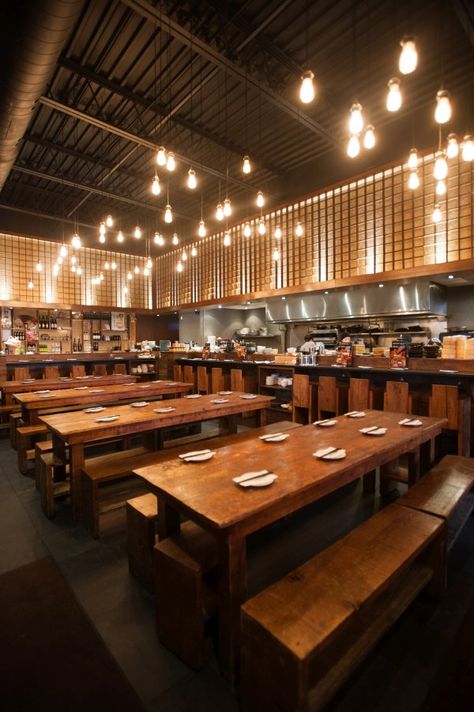 Izakaya Interior, Japanese Kitchen Design, Interior Design Restaurant, Japanese Restaurant Interior, Japanese Restaurant Design, Small Restaurant Design, Japanese Bar, Japanese Dining, Kitchen Interior Design