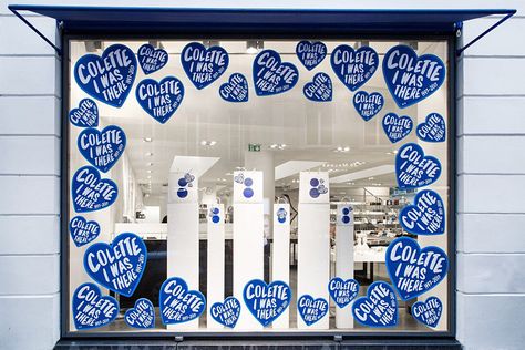 COLETTE, Paris, France, “I was there...”, for Anya Hindmarch, pinned by Ton van der Veer Colette Paris Store, Colette Store, Valentines Window Display, Colette Paris, Store Shelves Design, Window Signage, Store Window Displays, Paris Store, Sale Windows