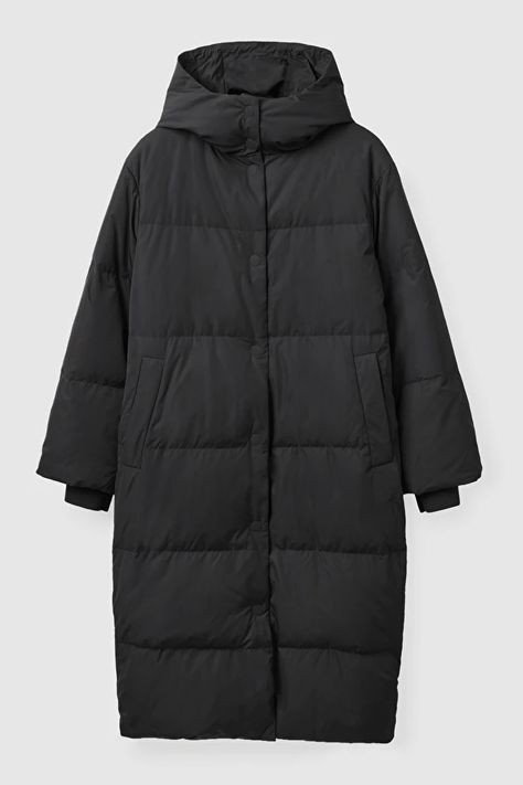 REDOWN HEAVYWEIGHT PUFFER COAT - BLACK - Coats - COS SI Outfit Png, Long Black Coat, Black Winter Coat, Wool Coat Women, Jane Birkin, Women Magazines, Padded Coat, Black Puffer, Winter Coats Women