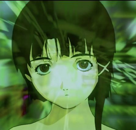 #serialexperimentslain Serial Experiments Lain, A Girl, Green, Anime, Hair