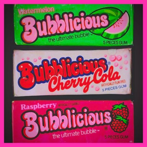 Bubblicious Gum, Bubble Gum Brands, 80s Candy, Bubblegum Bubble, Bubble Yum, Gum Flavors, Hubba Bubba, Bubblegum Pop, 80s Pop