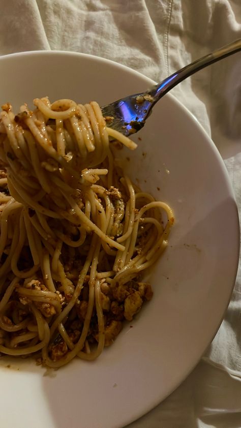 spaghetti, homemade, pasta Pasta At Home Aesthetic, Pasta Homemade Aesthetic, Tofu Spaghetti, Basil Tofu, Homemade Aesthetic, At Home Aesthetic, Pasta At Home, Pasta Homemade, Vegan Spaghetti