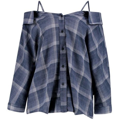 Boohoo Emily Check Open Shoulder Shirt ($18) ❤ liked on Polyvore featuring tops, polka dot crop top, flat top, off shoulder tops, cami crop top and blue checkered shirt Jersey Crop Top, Cold Shoulder Tops, Blue Crop Top, Blue Checkered, Shoulder Tops, Checkered Shirt, Shoulder Shirts, Kpop Fashion Outfits, Edgy Outfits