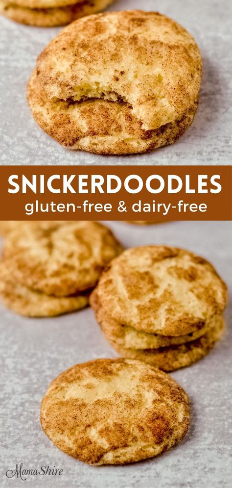 Gluten Free Snickerdoodle Cookies, Snickerdoodle Cookies Easy, Gluten Free Snickerdoodles, Gluten Free Dough, Snickerdoodle Cookie, Dairy Free Cookies, Cookies Gluten Free, Snickerdoodle Recipe, Snickerdoodle Cookies