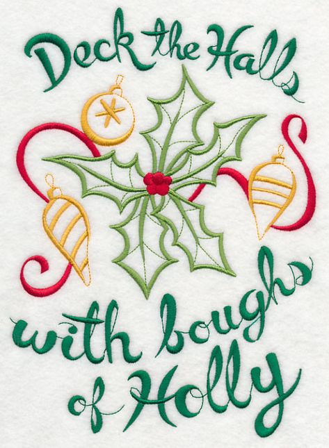 Boughs of Holly Medley Boughs Of Holly, Sweet Kitchen, Christmas Embroidery Patterns, Christmas Stencils, Christmas Kitchen Towels, Christmas Pillows, Christmas 2016, Embroidery Library, Machine Embroidery Patterns