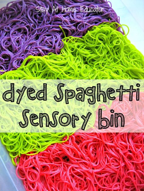 A dyed spaghetti sensory bin is the perfect addition to any sensory play. Learn how to dye cooked spaghetti for sensory bins to add to your preschool lesson plans. Color Lesson Plans, Preschool Sensory, Cooking Theme, Sensory Tubs, Infant Lesson Plans, Tuff Spot, Toddler Lessons, Color Lessons, Lesson Plans For Toddlers