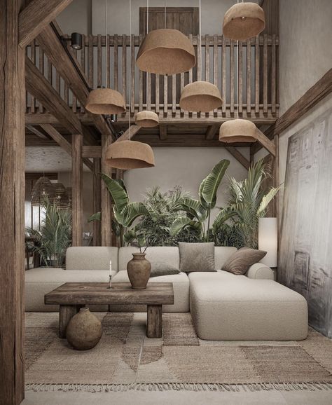 Loungeroom Styling, Tropical Houses Interior, Wabi Sabi Kitchen, Wabi Sabi Home Decor, Earthy Living Room, Living Space Design, Wooden Living Room, Dark Living Rooms, Natural Inspiration