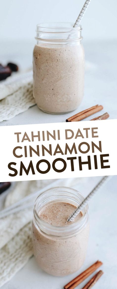 Tahini Date, Date Smoothie, Cinnamon Smoothie, Recipe Smoothie, Resep Smoothie, Recipe For Teens, Snack Prep, Raspberry Smoothie, Healthy Breakfast Smoothies