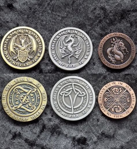 Fantasy Coin:Legacy Gaming Coins ,31 different themes, New Gems, free loot! http://kck.st/2aZn2TC  #boardgame #RPG Fantasy Coin Art, Fantasy Currency, Coin Aesthetic, Fantasy Money, Fantasy Coins, Magic Coins, Buy Gold And Silver, Custom Coins, Coin Art