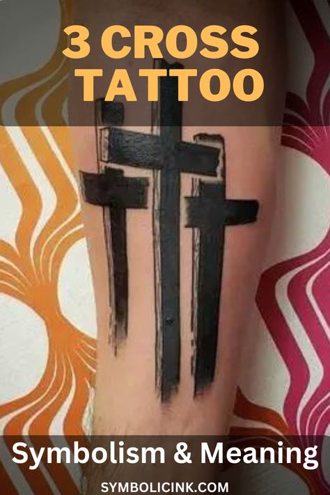 3 Cross Tattoo Meaning 3 Crosses Tattoo Design, Prayer Hands Tattoo, Crosses Tattoo, Christian Cross Tattoos, Cross Tattoo Meaning, 3 Crosses, The Crucifixion Of Jesus, Cross Background, Medieval Tattoo