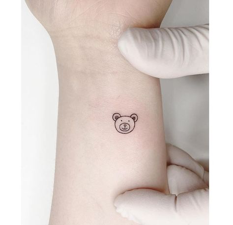 Teddy Bear Finger Tattoo, Mini Bear Tattoo, Teddy Bear Face Tattoo, Minimal Bear Tattoo, Simple Teddy Bear Tattoo, Tiny Bear Tattoo, Bear Face Tattoo, Cute Bear Tattoo, Teddy Tattoo