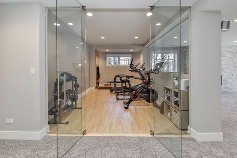 Basement Remodeling - Sebring Design Build Cost To Finish Basement, Workout Room Flooring, Basement Gym Ideas, Remodeling Trends, Home Gym Flooring, Workout Room Home, Basement Gym, Modern Basement, Exercise Room