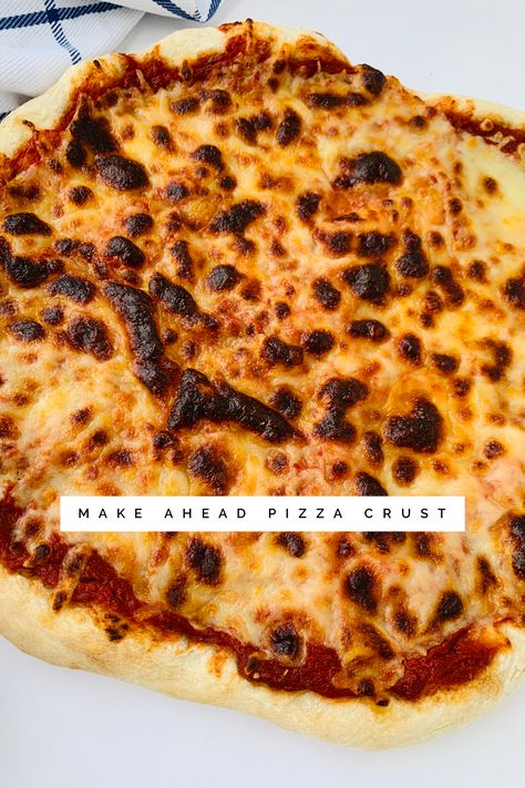 Make Ahead Pizza, Pizza Night At Home, Easy Pizza Crust, Pizza Crust Dough, Great Pizza, Baking Stone, Frozen Pizza, Easy Pizza, Pizza Bake