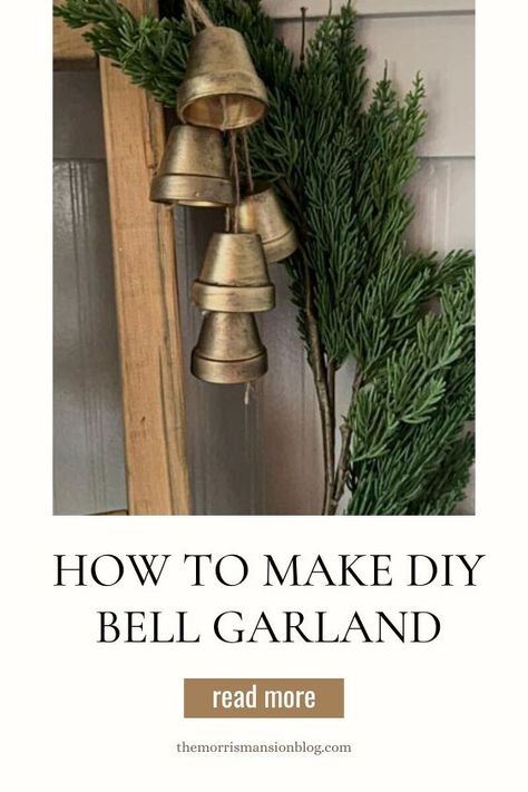 Christmas time is approaching and you know what that means! It Antique Christmas Decorations, Bell Garland, Garland For Christmas, Small Terracotta Pots, Thanksgiving Snacks, Bathroom Crafts, How To Clean Silver, Bell Decorations, Brass Bell