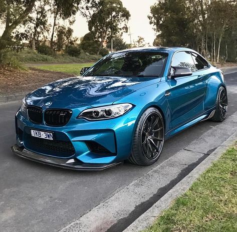 BMW F87 M2 blue widebody M2 Bmw, Blue Bmw, Bmw Sports Car, Bmw M Series, Rolls Royce Motor Cars, Serie Bmw, Bmw Price, Dream Cars Bmw, Bmw Sport