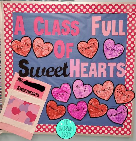 A Class Full of Sweethearts Bulletin Board Sweethearts Bulletin Board, Classroom Door Valentines, Class Door Decor, Preschool Door, Door Bulletin Boards, Valentine Bulletin Boards, Valentines Day Bulletin Board, Valentines Day Book, Class Door