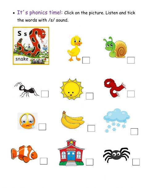 Phonics sound online worksheet for kindergarten. You can do the exercises online or download the worksheet as pdf. Jolly Phonics S Sound Worksheet, Jolly Phonics T Sound Worksheet, Sound A Worksheets For Preschool, Phonics Sounds Worksheets, Jolly Phonics Activities Worksheets, S Sound Worksheet, Phonics Worksheets Kindergarten, Jolly Phonics Worksheets, S Phonics