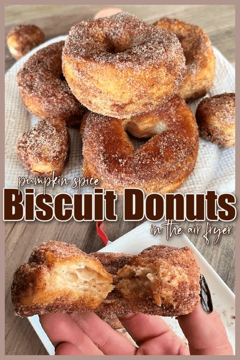 Pillsbury Biscuit Donuts, Pillsbury Biscuit Recipes, Biscuit Donuts, Pillsbury Biscuits, Making Donuts, Fried Donuts, Breakfast Sandwich Recipes, Homemade Spice Mix, Pumpkin Spice Donut