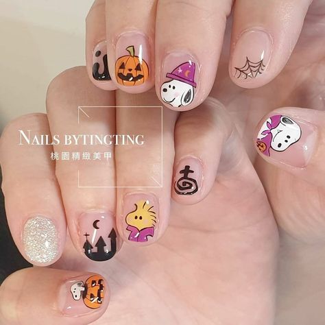 Snoopy Halloween Nails, Pretty Art Ideas, Snoopy Nails, Nail Halloween, Holloween Nails, Nails Pretty, Best Nails, Punk Nails, Gelish Nails