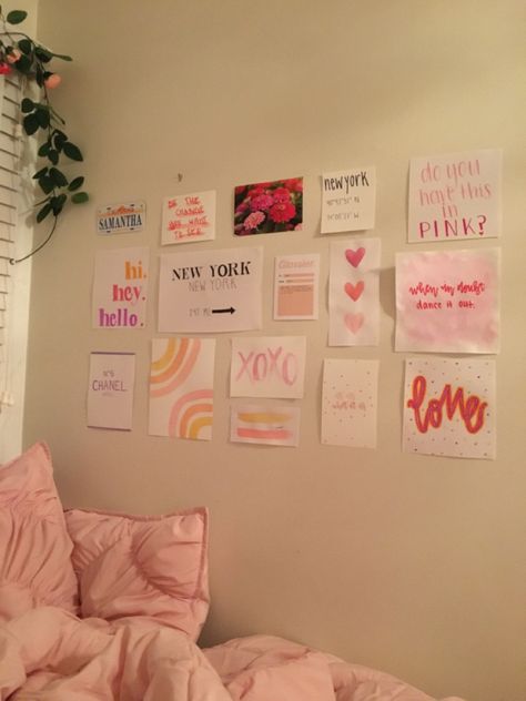 Handmade Room Decor Ideas Aesthetic, Cute Walls For Bedroom, Aesthetic Room Stickers, Pink Aesthetic Wall Decor Bedroom, Cute Drawings For Room Decor, Girly Room Makeover, Diy Girly Room Decor Crafts Wall Art, Handmade Posters For Room Aesthetic, Wall Doodle Art Bedroom Aesthetic