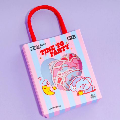 Bt21 Characters, Retro Packaging, Instagram Branding Design, Party Stickers, Deco Stickers, Instagram Branding, Cute Stationary, Cute Notebooks, Cute Box