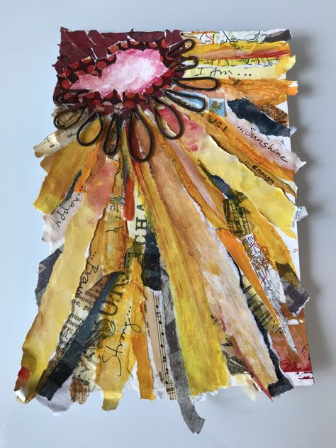 Mixed Media With Fabric, Leaves Collage Art, Textured Collage Art, Art Inspiration Collage, Recycled Collage Art, Mixed Media Paper Art, Mixed Media Nature Art, Multi Media Art Ideas Collage, Mixed Media Fabric Art