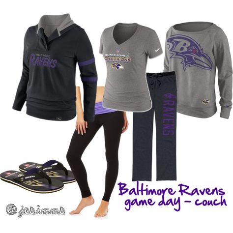 Baltimore Ravens: Game Day - Couch Ravens Home Outfits, Ravens Outfit Baltimore, Ravens Wallpaper Baltimore, Baltimore Ravens Aesthetic, Ravens Jersey, Friday Outfit, Future Clothes, Baltimore Ravens, Game Time