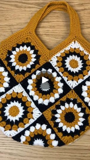 73K views · 1.3K reactions | Beginner friendly crochet sunflower granny square bag tutorial 🧶 It’s a 52% merino wool 48% acrylic blend 
#crochettutorial #tutorialcrochet #crochetbeginner #crochetpattern #grannysquare #grannysquares #totebag #totebags #tote #crochettote #sunburstgrannysquare #sunflower #stepbysteptutorial #crocheters #crocheting #crochet #crochetsunflower #crochetaddiction #crocheter #easycrochet | Crochet Bag Creation | Crochet Bag Creation · Original audio Crochet Bag Tutorials, Granny Square Bag, Crochet Sunflower, Crochet Tote, Bags Tutorial, Square Bag, Crochet For Beginners, Crochet Tutorial, Crochet Bag