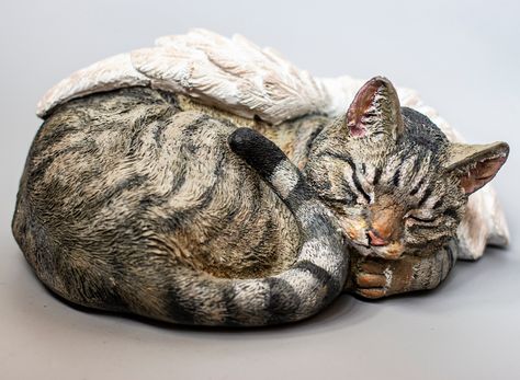 Cat Angel Wings, Angel Wings Memorial, Brown Tabby Cat, Cat Angel, Grave Monuments, Brown Tabby, Angel Figure, Pet Cremation Urns, Cat Urns