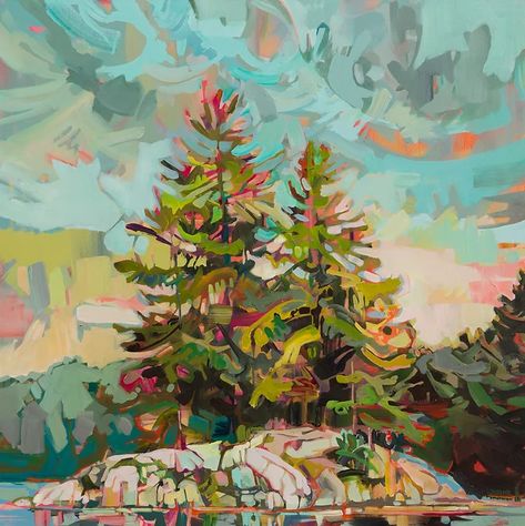 Canadian Artists Paintings, Amy Montgomery Art, Acrylic Landscapes, Impressionism Landscape, Art 2022, Painting Trees, Paint Inspo, Canadian Painters, Nature Abstract