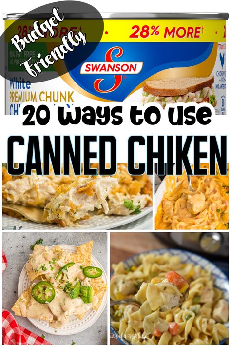 Canned Chicken Recipes, Can Chicken Recipes, Shredded Chicken Recipes, Canned Chicken, Chicken Dishes Recipes, Chicken Salad Recipes, Chicken Dinner Recipes, Chicken Breast Recipes, Easy Chicken Recipes