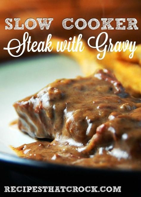 Steak With Gravy, Slow Cooker Steak, Crockpot Steak, Steak Sandwiches, Chuck Steak, Flat Iron Steak, Good Roasts, Crockpot Dishes, Crockpot Beef