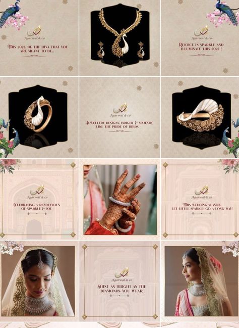 Jewellery Social Media Grid, Jewellery Instagram Post Ideas, Jewelry Grid Instagram, Jewellery Posts Instagram, Jwellery Posts, Jewellery Ads Creative, Jewellery Instagram Layout, Jewellery Instagram Grid, Jewellery Instagram Feed